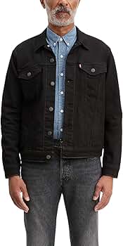 Levi’s PREMIUM BLACK TRUCKER JACKET Levi's Men's Trucker Jacket - Dark Horse - S at Amazon Men's